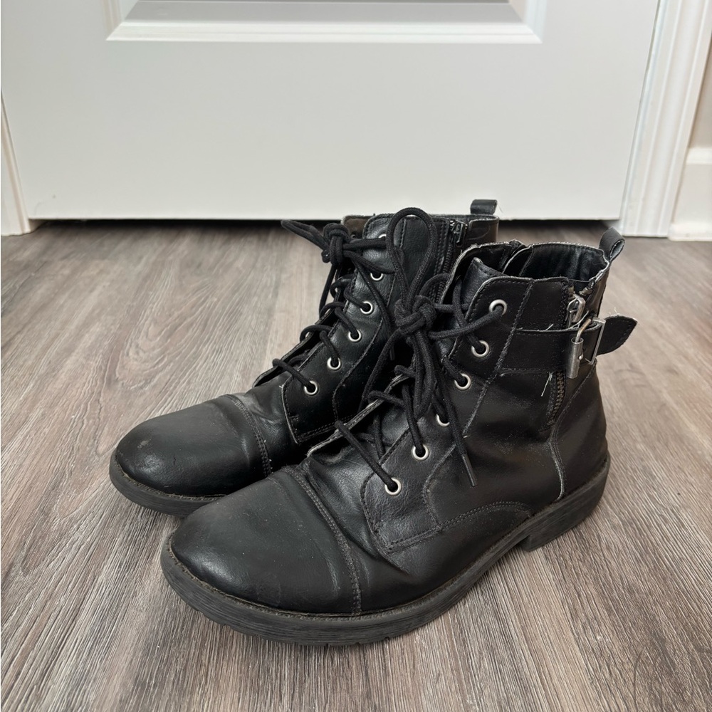 Madden Girl Black Combat Boots